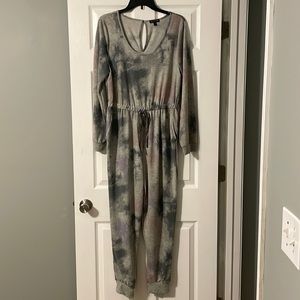 Never worn tie dye sweatpants romper